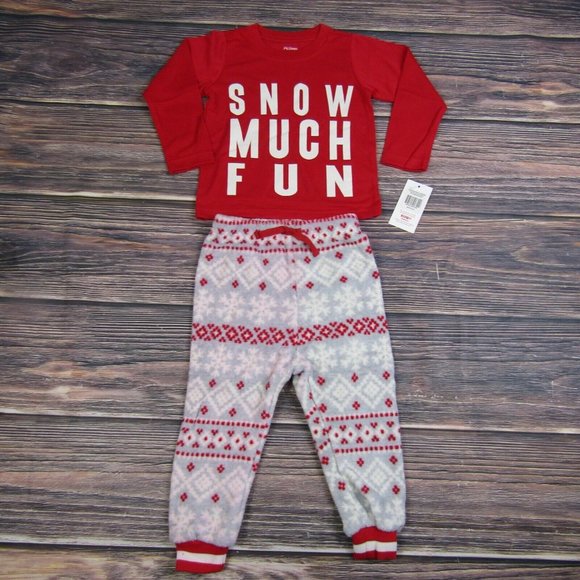 PL:Sleep Other - PL:Sleep NEW Toddler Baby 24M Pajama Set Christmas Snow Cute Red